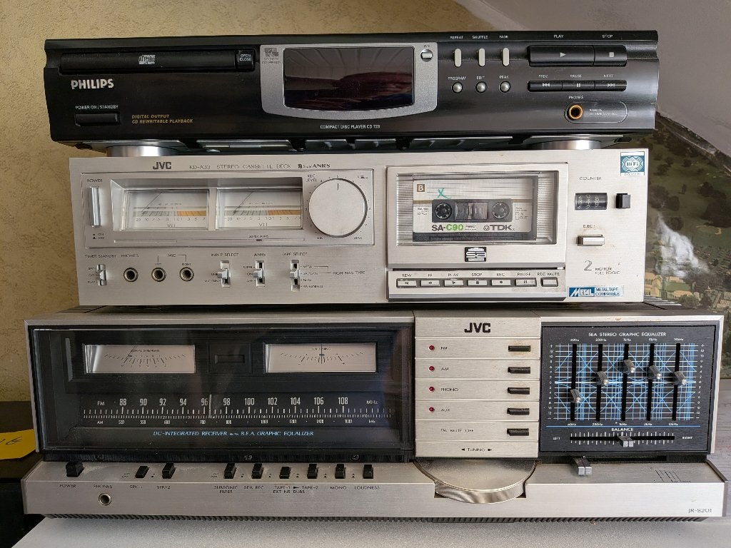 Vintage JVC JR-S201 stereo receiver jaren 70, Audio, Tv en Foto, Versterkers en Receivers, Ophalen, Gebruikt, Minder dan 60 watt
