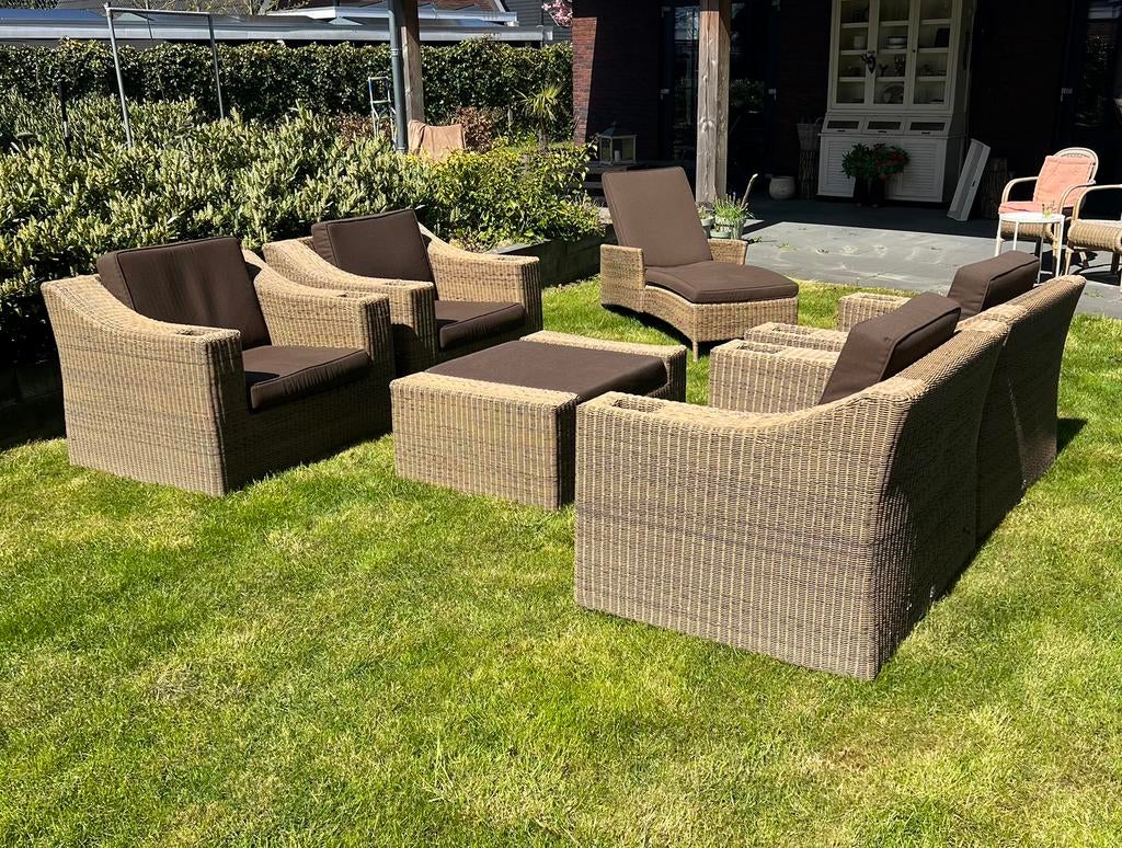 Exclusieve loungeset 4 Seasons outdoor, Tuin en Terras, Ophalen, Zo goed als nieuw, Wicker, Bank