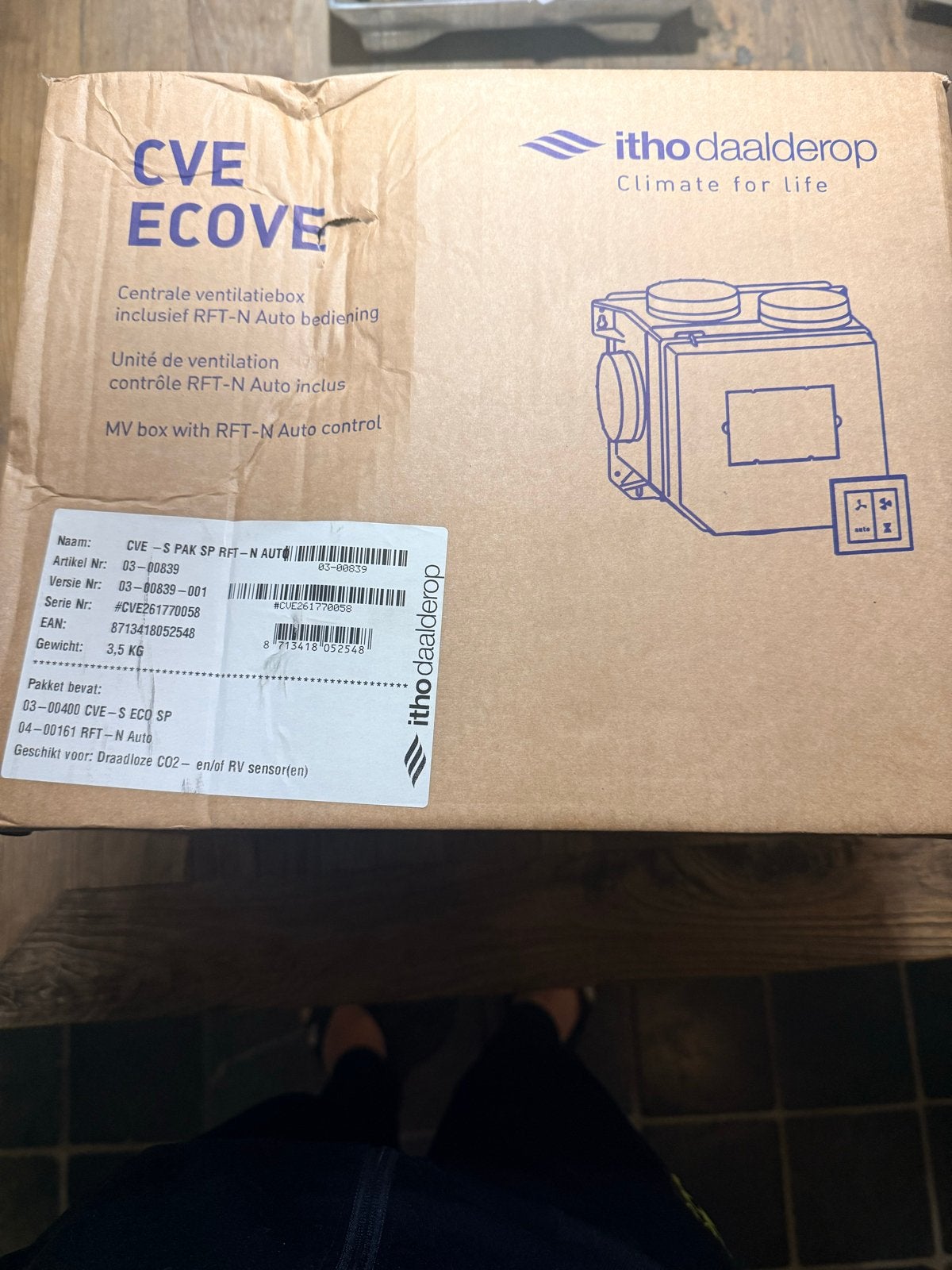 Itho Daalderop CVE ECOVE Centrale Ventilatiebox Nieuw, Doe-het-zelf en Verbouw, Ophalen of Verzenden, Nieuw, Ventilator en Afzuiger