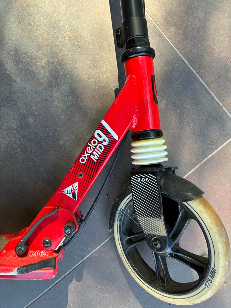 2x Oxelo Mid 9 step - Rood €35/stk, Ophalen, Gebruikt, Gewone step