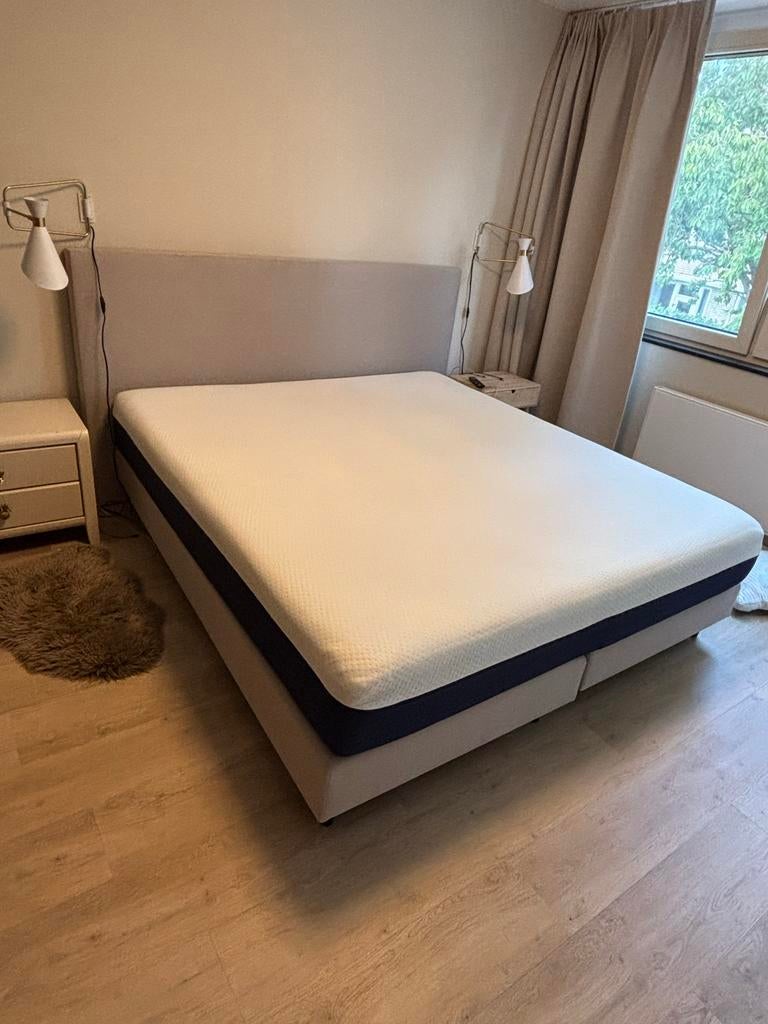 Boxspring van Matt sleeps 180x200, Ophalen, Gebruikt, Grijs, Tweepersoons