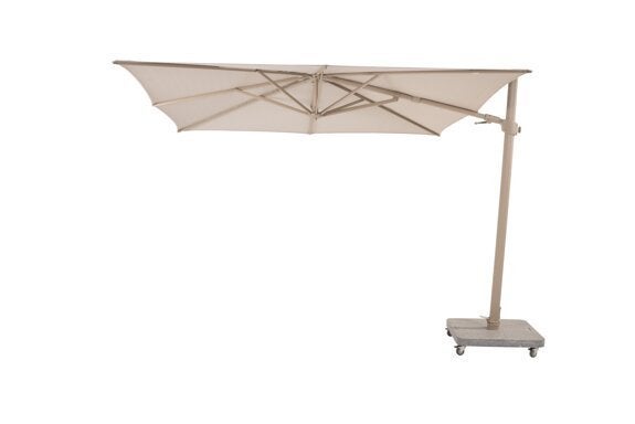 4 SO Zweefparasol Siesta Premium 300 x 300 cm Zand met Latte, Niet ingevuld, Niet ingevuld, Nieuw, Ophalen of Verzenden