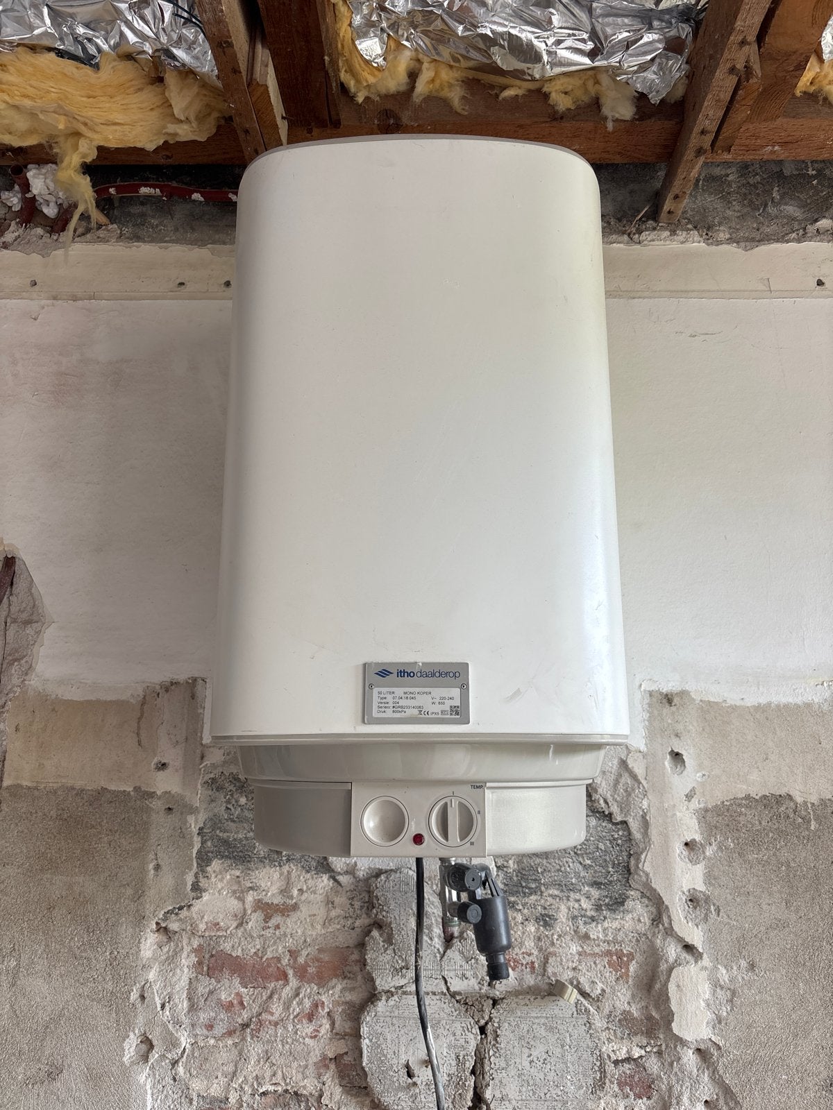 Itho Daalderop 50 liter mono koper boiler (type 07.04.18.045, Ophalen, Nieuw