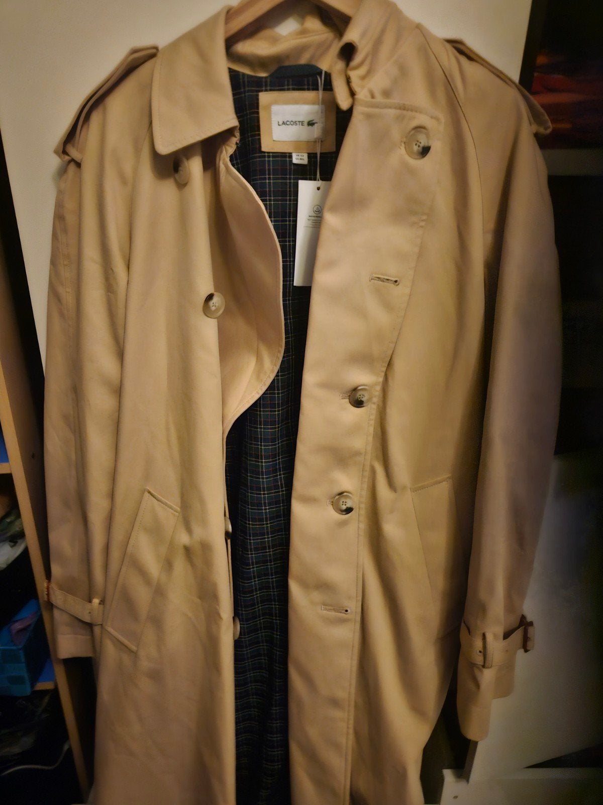 Lacoste Trenchcoat Beige - Nieuw met kaartjes, Maat 52/54 (L), Nieuw, Ophalen of Verzenden, Lacoste