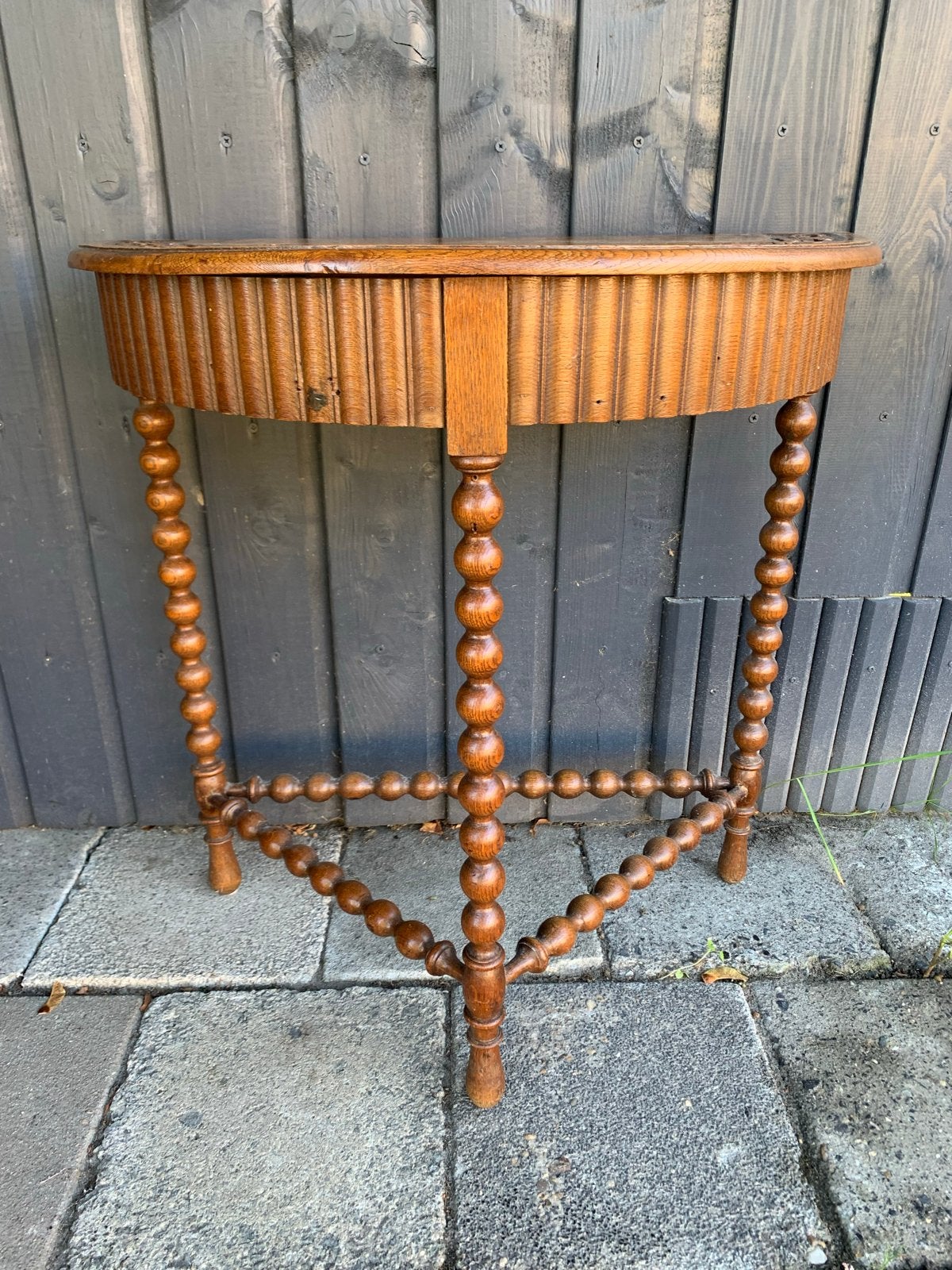 Antieke Halve Maan Console Tafel - Houtsnijwerk, Ophalen