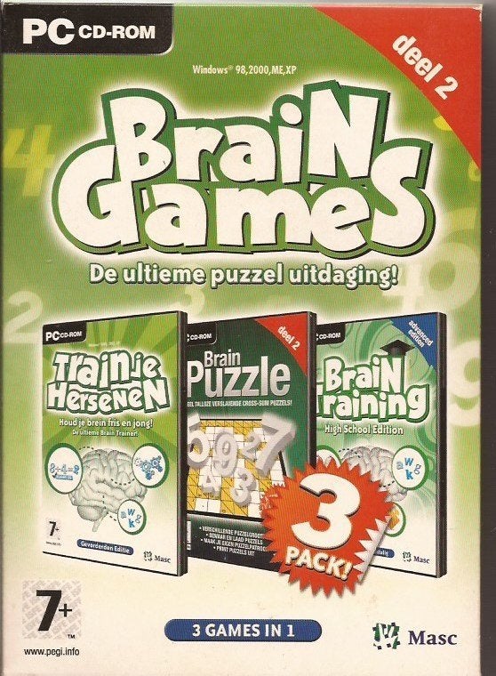 Brain Games deel 2, 3 CD roms, Puzzel en Educatief, 1 speler, Ophalen of Verzenden, Zo goed als nieuw