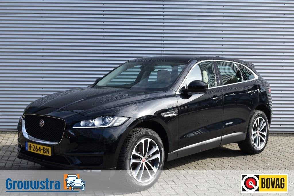 Jaguar F-PACE 2.0T AWD PRESTIGE / LEDER + STOEL VERW. / P.CA, Auto's, Jaguar, 4 cilinders, USB, Zwart, Bedrijf