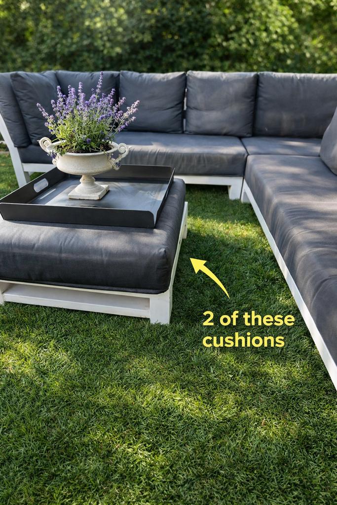 LIFE Outdoor Living XXL loungekussens 85x85 carbon 2 stuks, Ophalen of Verzenden, Zo goed als nieuw