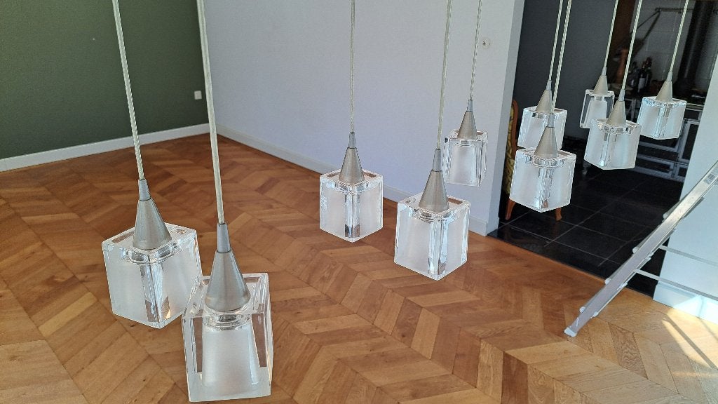 Eettafel Lamp, Ophalen of Verzenden, Zo goed als nieuw, Glas, Modern