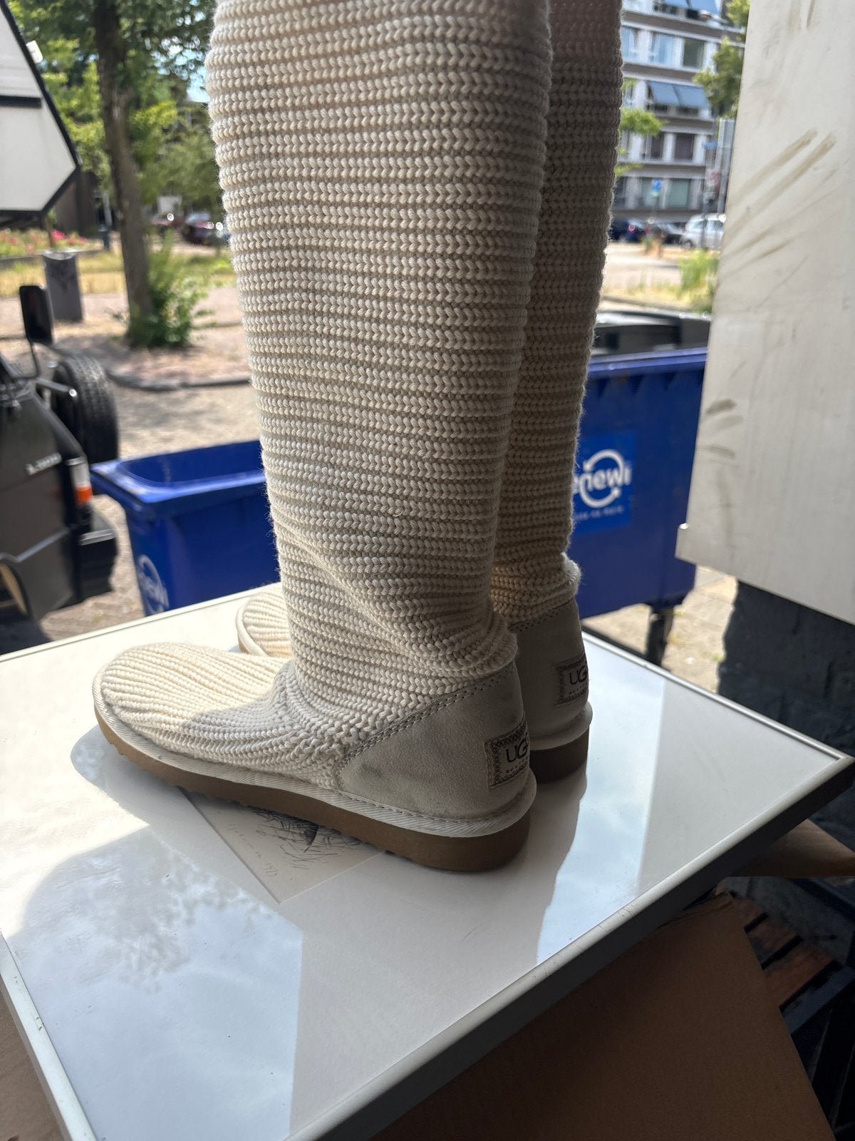 Ugg Australia gebreide laarzen - Zo goed als nieuw, Hoge laarzen, G, Beige, G