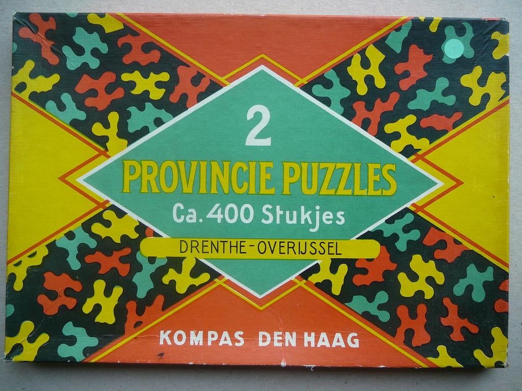 Kompas twee provincie puzzel, oude school puzzel compleet., Ophalen of Verzenden
