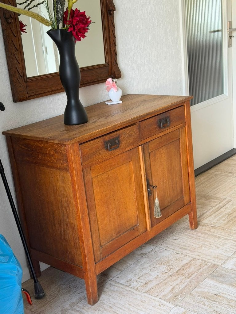 Prachtig Antiek Eiken Dressoir / Halkastje – Vintage Commode, Antiek en Kunst, Ophalen