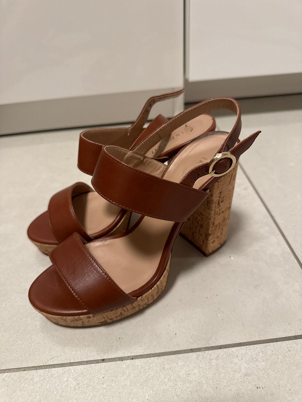 Lk Bennett sandalen maat 37 - nauwelijks gedragen, Ophalen, Zo goed als nieuw, Bruin, Sandalen of Muiltjes