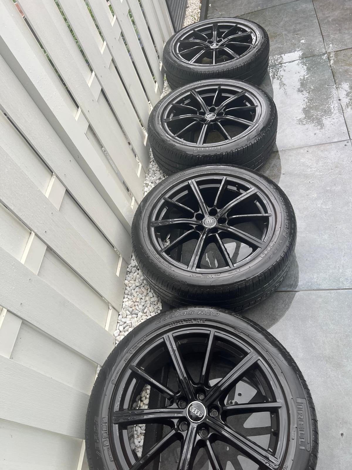 Audi 20 inch velgen met Pirelli Scorpion Verde banden, Ophalen, Gebruikt, 255 mm, Banden en Velgen