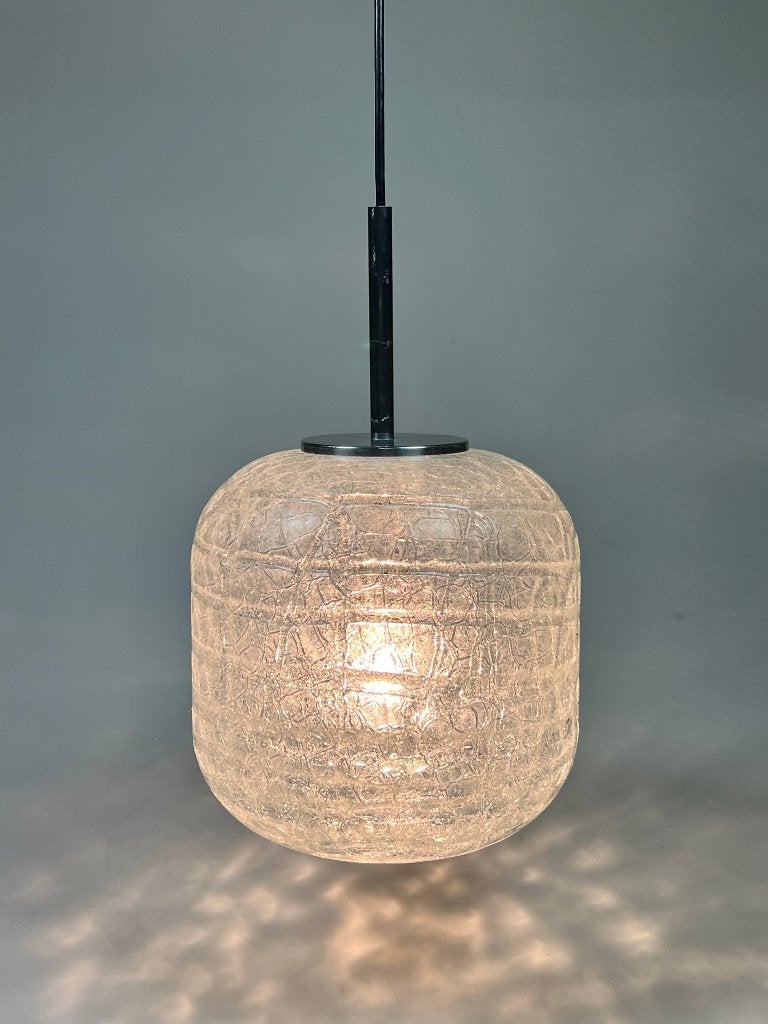 Vintage Glazen Hanglamp, Doria Leuchten Duitsland, Gebruikt, Doria Leuchten, Onbekend, Ophalen of Verzenden