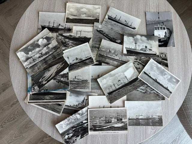 41 oude Scheepskaarten (Karel Doorman & KNSM NY), Verzamelen, Verzenden, Gebruikt, Kaart, Foto of Prent