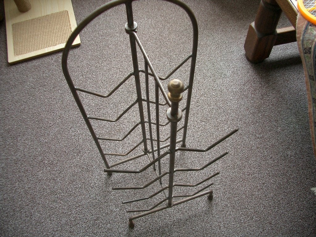 wijnrek flessenrek wijn fles metaal brons antiek decoratie, Ophalen of Verzenden, Gebruikt, Overige materialen, 5 tot 15 flessen