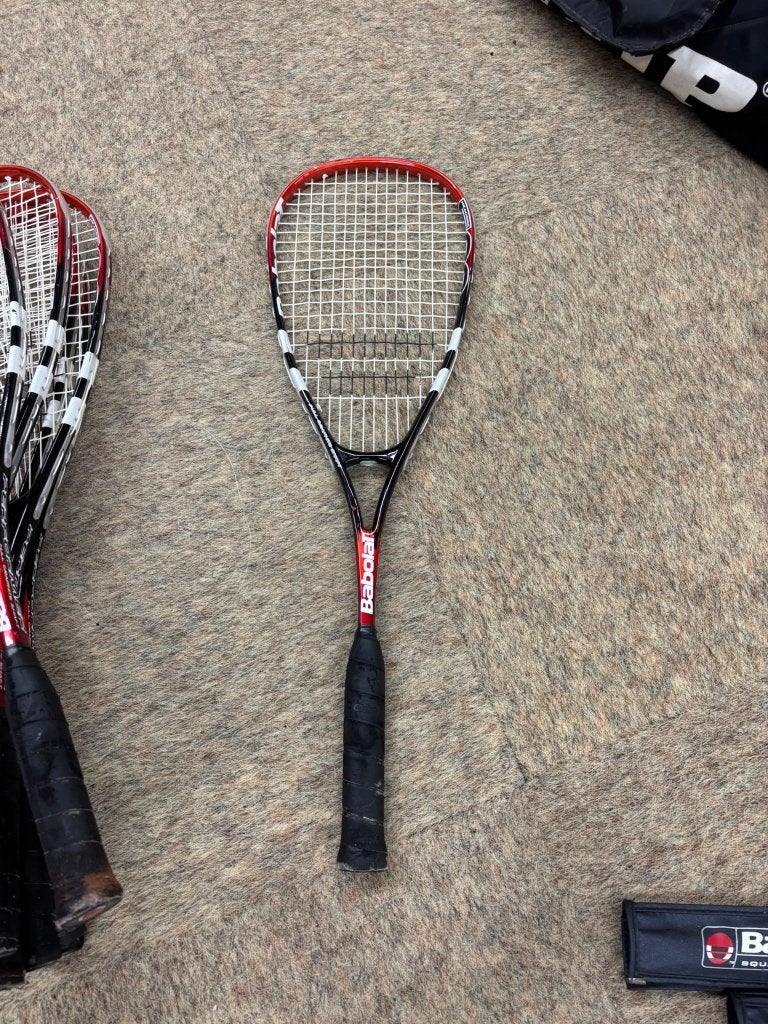 7 Squash rackets - Babolat en andere merken, Sport en Fitness, Ophalen, Gebruikt, Racket, Met hoes