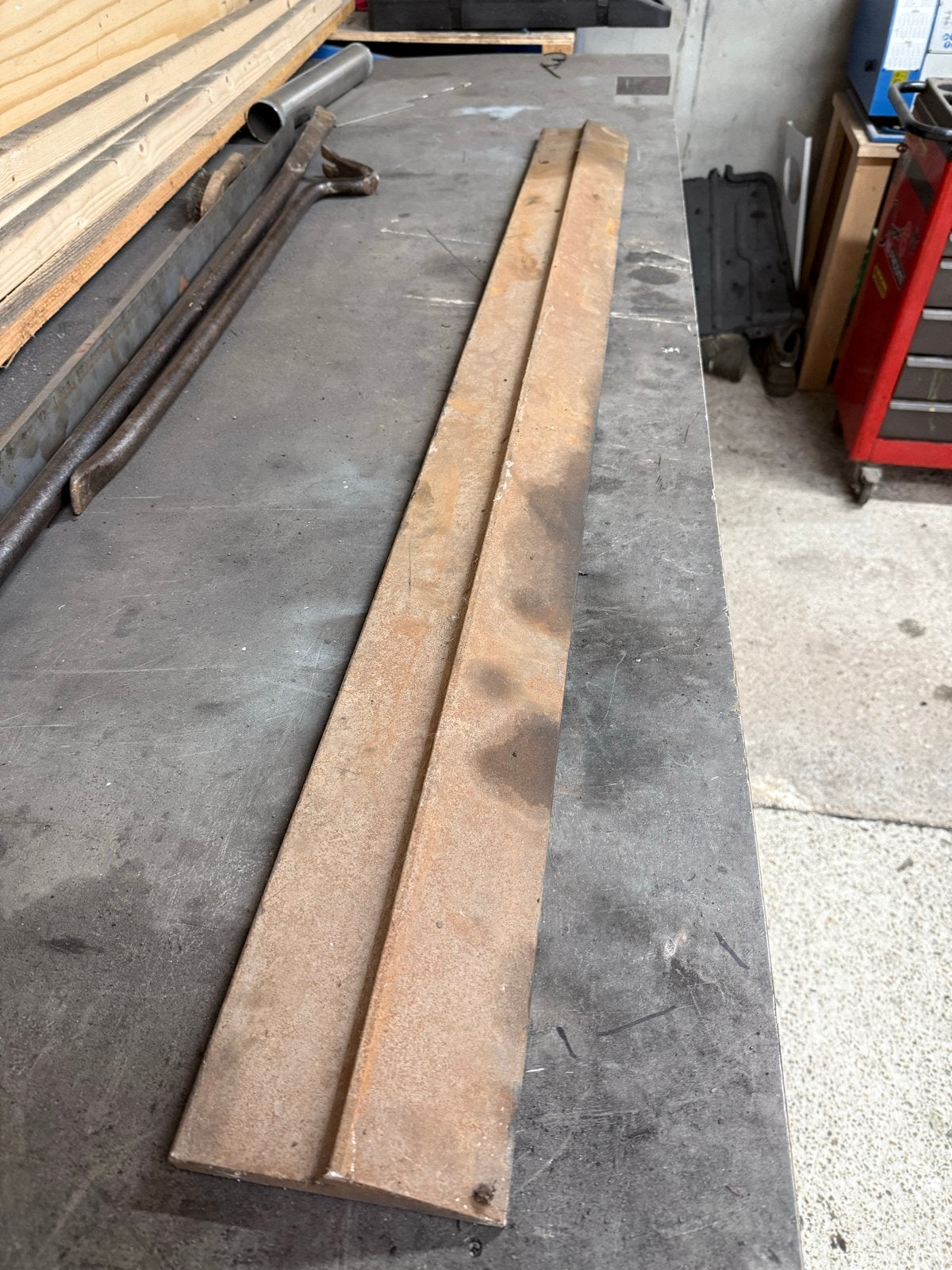 Nieuw bakmes/slijtstrip 150x32mm 1,60m hb500, Ophalen