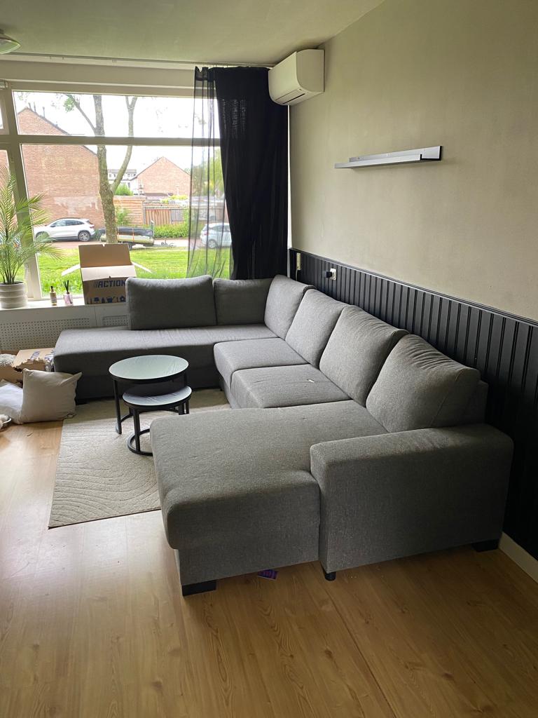 Gratis Grote U-Hoekbank, Huis en Inrichting, Ophalen, Gebruikt, Hoekbank, 300 cm of meer