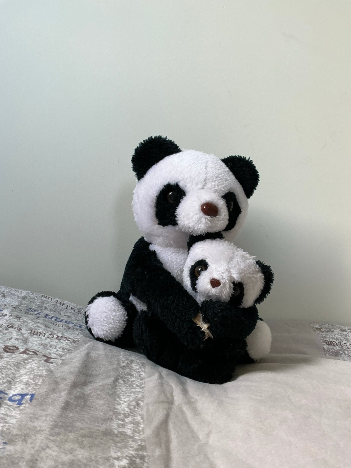 Schattige Panda Knuffel met Baby Panda - Zo goed als nieuw, Overige merken, Overige karakters, Overige typen, Zwart