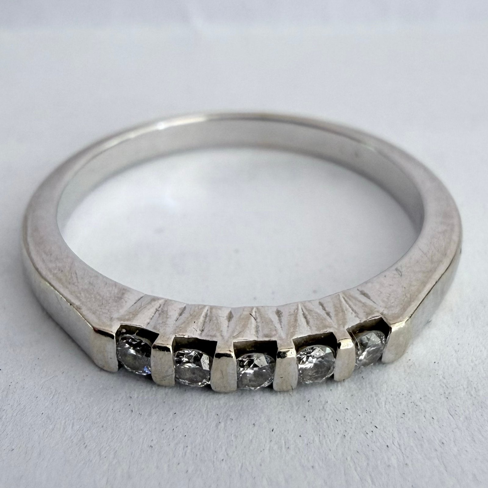 Elegante 14K Witgouden Ring met Diamanten 0.50ct (TDW), Ophalen, Gebruikt, 17 tot 18, Dame of Heer