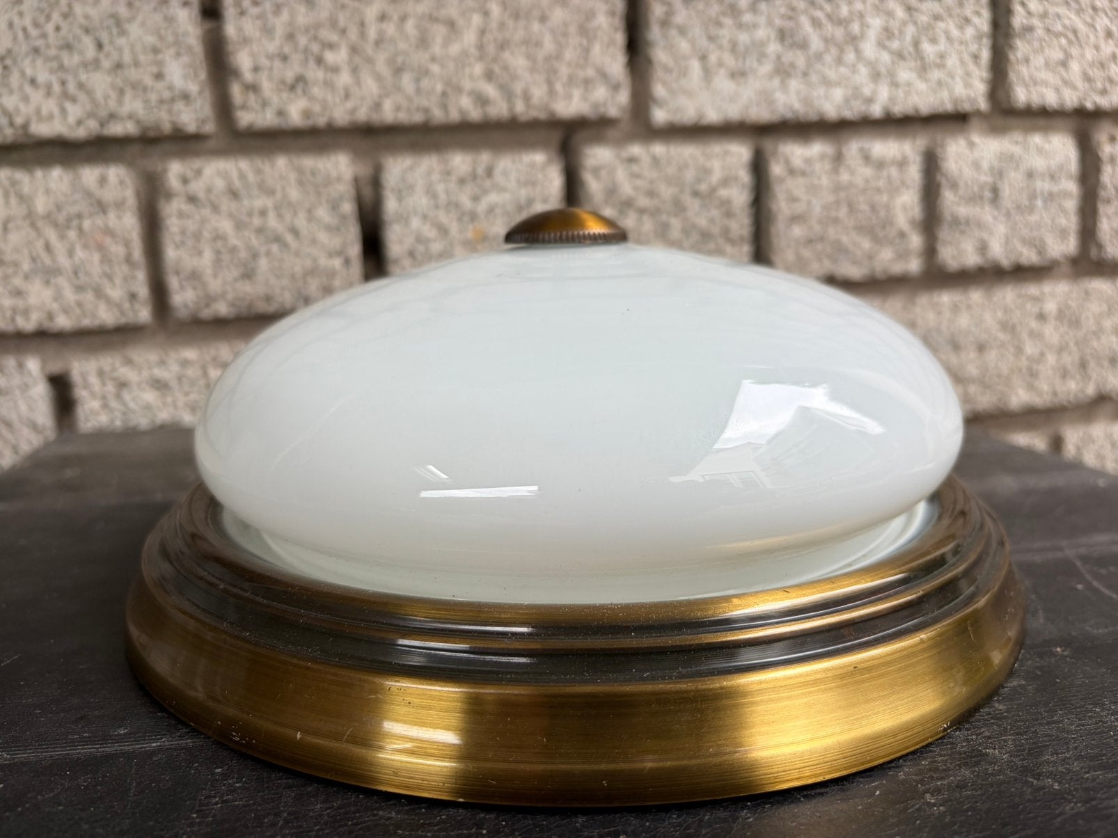 Vintage plafondlamp van HERDA, Huis en Inrichting, Lampen | Plafondlampen, Gebruikt, Glas, Metaal, Ophalen of Verzenden