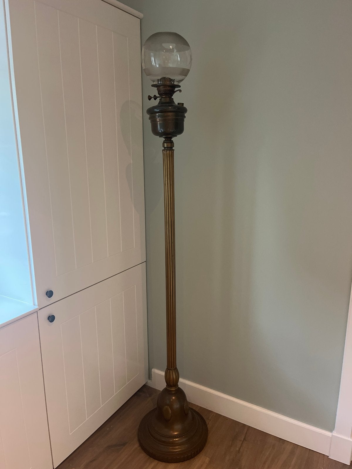 Antieke olielamp staand - 177 cm hoog, 35 cm diameter, Antiek en Kunst, Ophalen