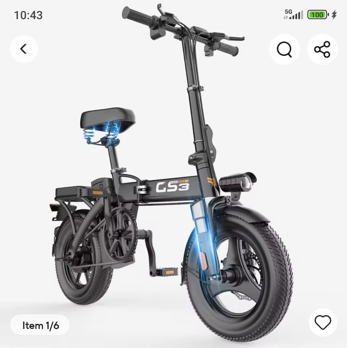 Koopje*Nieuwe Toofly gs3 Electrische Vouwfiets, Ophalen, Nieuw, Schijfrem, 14 tot 16 inch