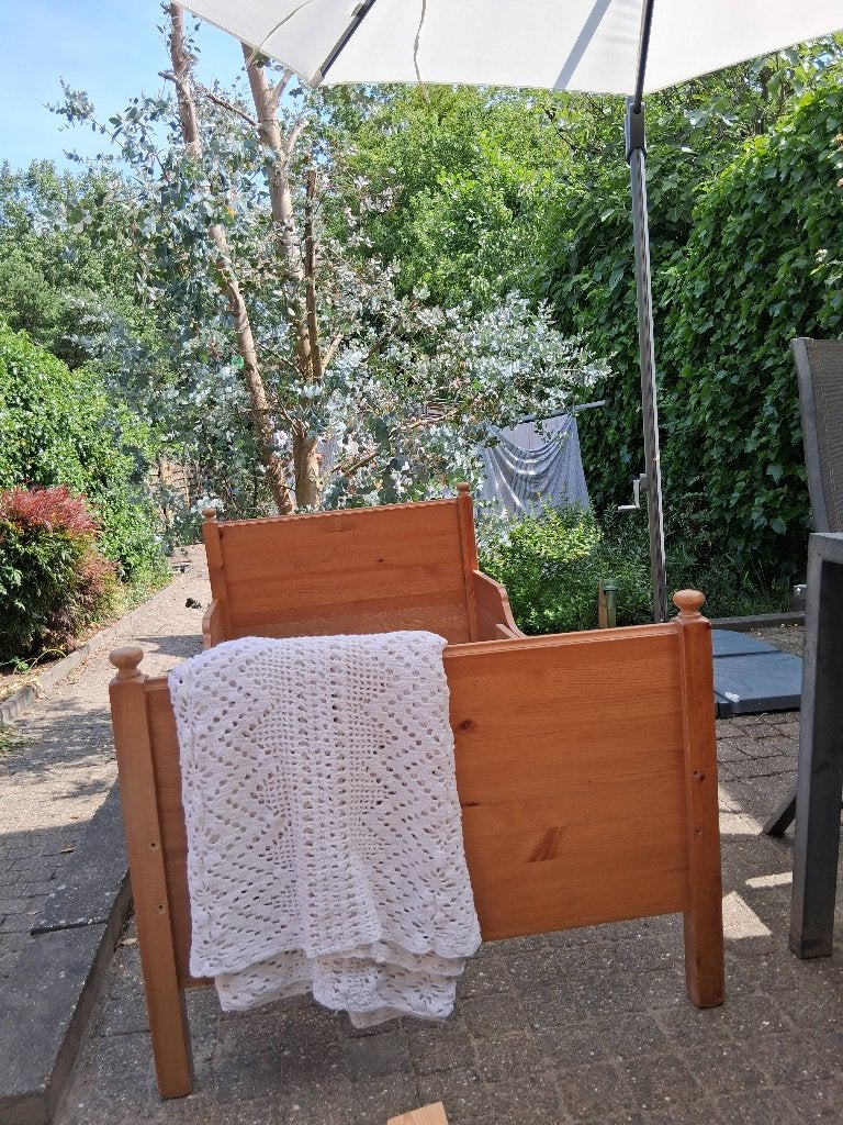 Meegroeibed, Kinderen en Baby's, Kinderkamer | Bedden, Ophalen, Gebruikt, 70 tot 85 cm, Lattenbodem