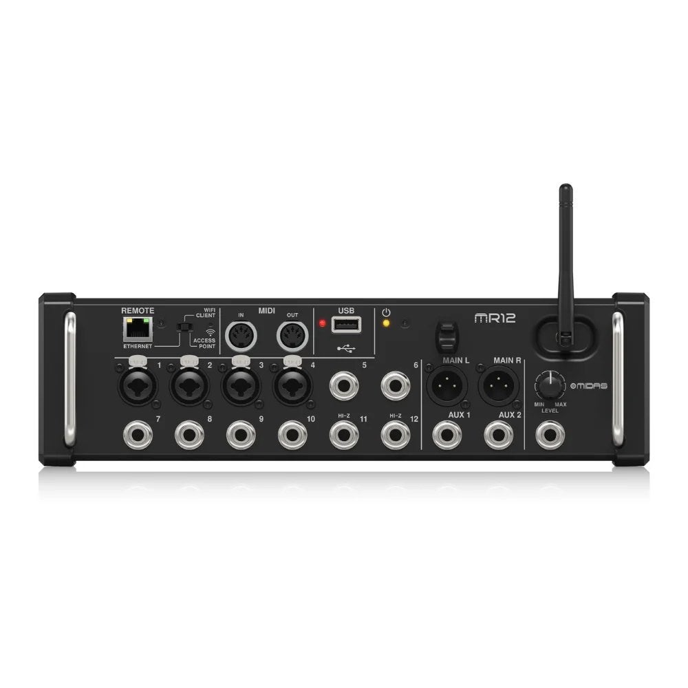 Midas MR12 Digitale Mixer - Compact en Krachtig, Ophalen, Gebruikt, 10 tot 20 kanalen, Microfooningang