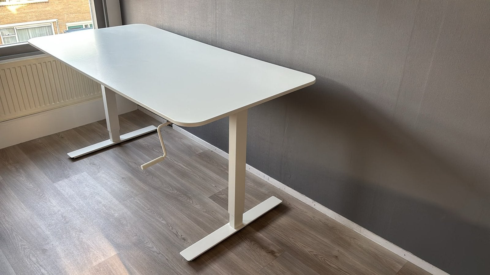 Ikea bureau hoogte verstelbaar, Huis en Inrichting, Ophalen, 160 cm, Gebruikt, Spaanplaat of MDF
