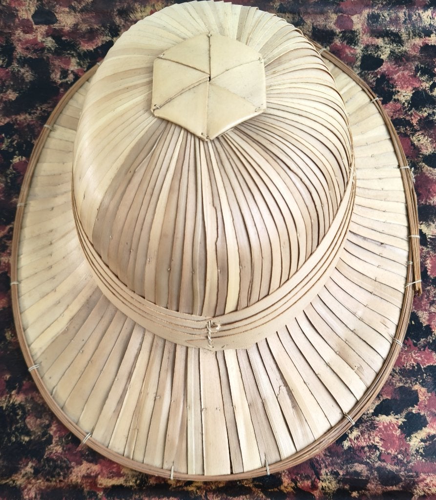 Vintage bamboe safarihoed maat 53 € 10,00, Ophalen of Verzenden, Zo goed als nieuw, 55 cm (S, 6⅞ inch) of minder, Hoed