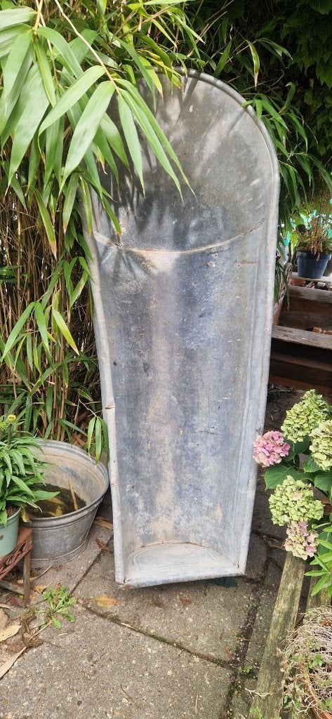 Prachtig Frans brocante ligbad van zink (brocante), Ophalen, Gebruikt, Minder dan 30 cm, 100 cm of meer