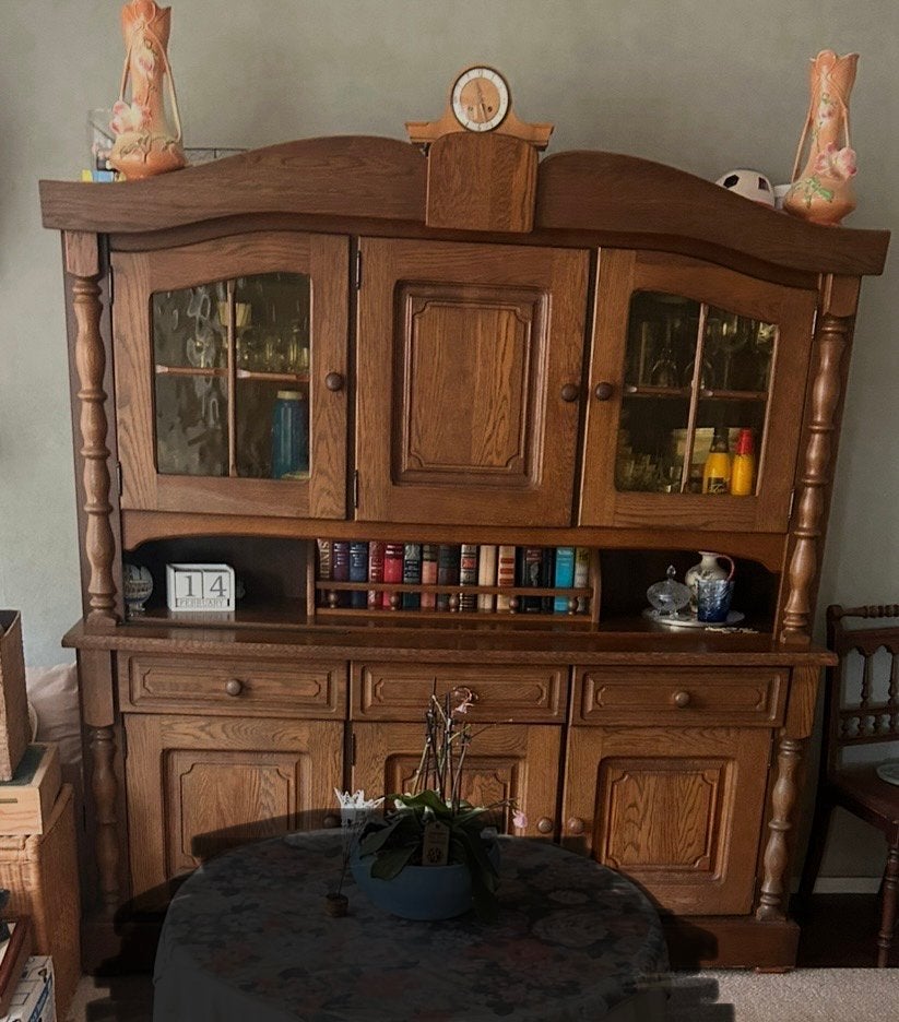 Grote ruime eiken (servies) kast, Antiek en Kunst, Ophalen