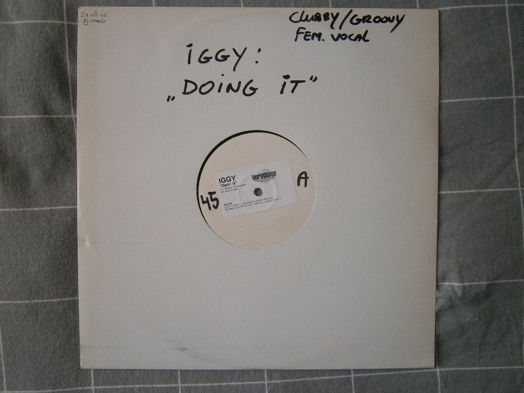 Igor "Iggy" Valente – Doin' It. 2006. White Label 12". House, Ophalen, House, Promo, Zo goed als nieuw