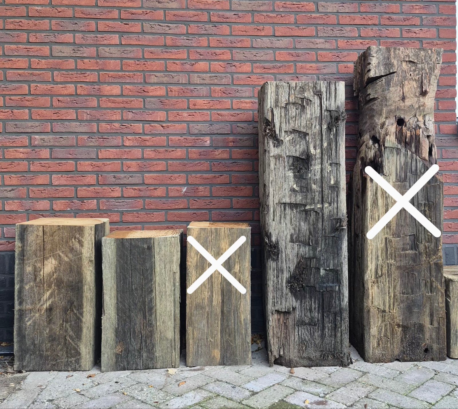 Robuuste houten meerpaal - Zuil - Sokkel, Ophalen, Gebruikt, Palen, Hardhout