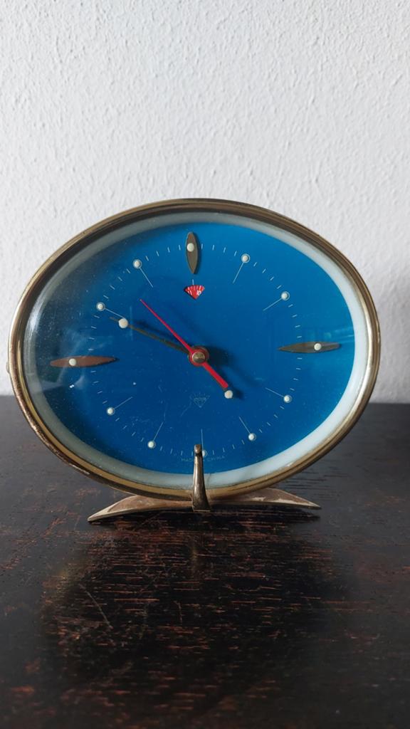 Vintage Diamond wekker - Blauw - Made in China, Antiek en Kunst, Ophalen of Verzenden