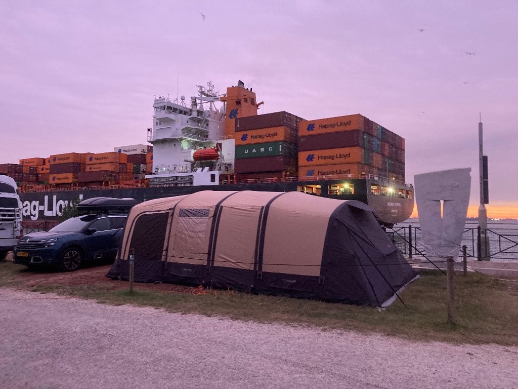 Bardani Airspace 380 katoenen familie- tunnel- opblaastent, Caravans en Kamperen, Ophalen, Zo goed als nieuw, Tot en met 5