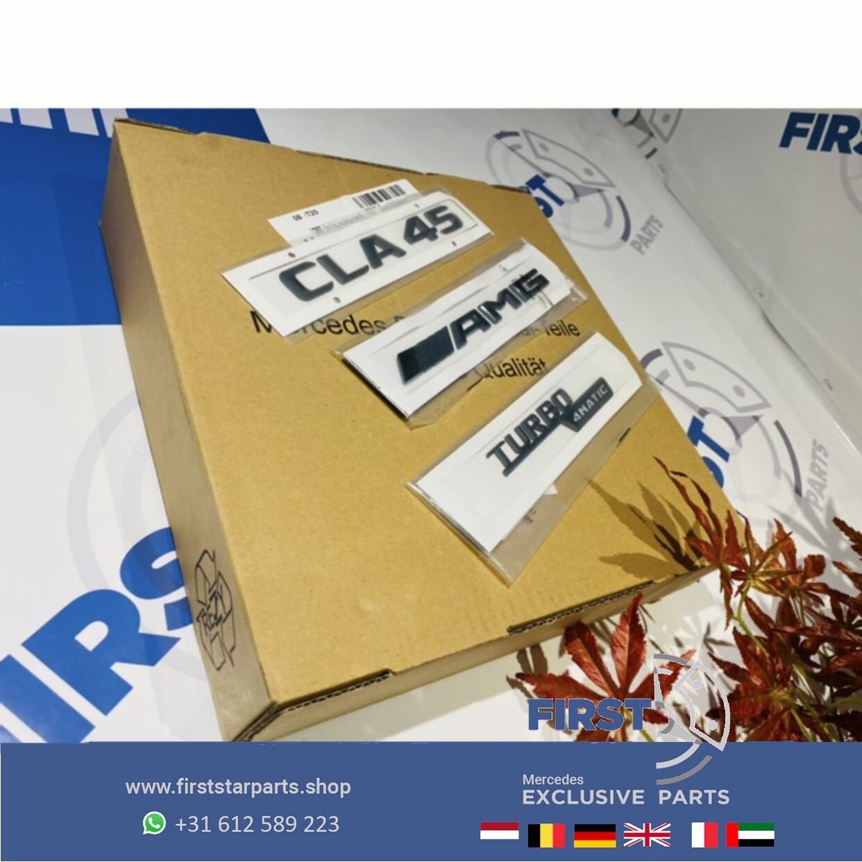 W117 CLA45 AMG LOGO SET ZWART EMBLEMEN SET Mercedes CLA KLAS, Gebruikt, -, Ophalen of Verzenden, -