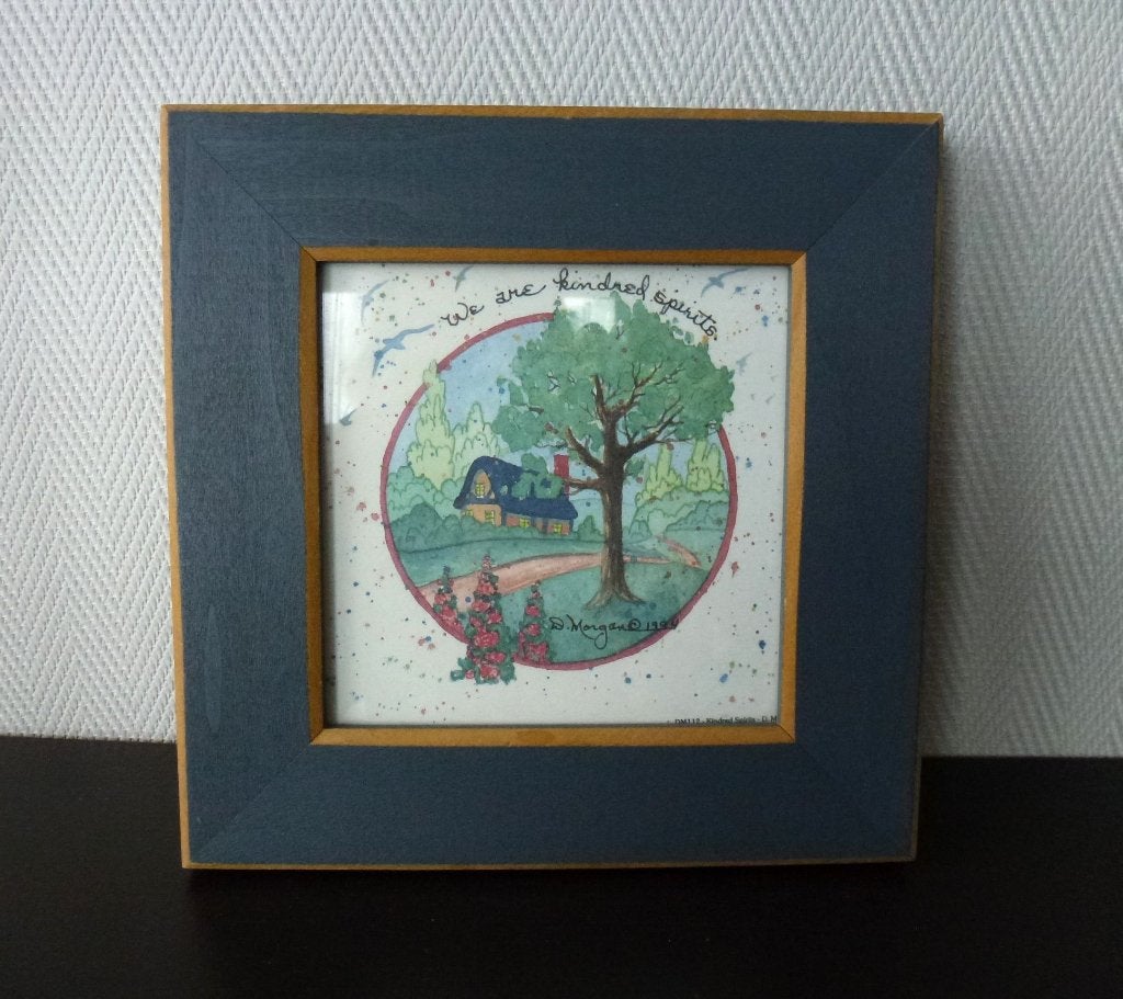 Vintage een ingelijste aquarel van D. Morgan 1994 gesigneerd, Ophalen of Verzenden, Landschap, Aquarel, Bijzondere lijst