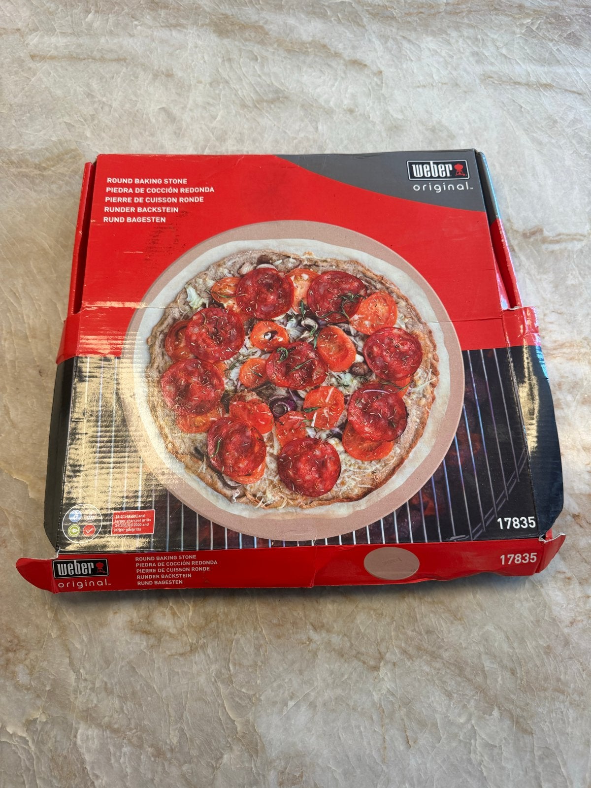 Weber pizzasteen 47 cm voor barbecue, Ophalen, Gebruikt
