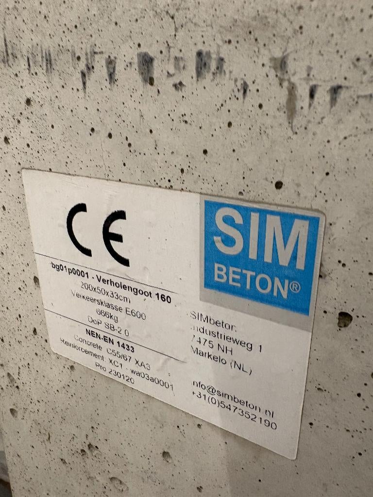 betonnen lijngoot 6 stuks, Doe-het-zelf en Verbouw, Buizen en Afvoer, Ophalen, Minder dan 2 meter, 80 mm of meer, Overige materialen
