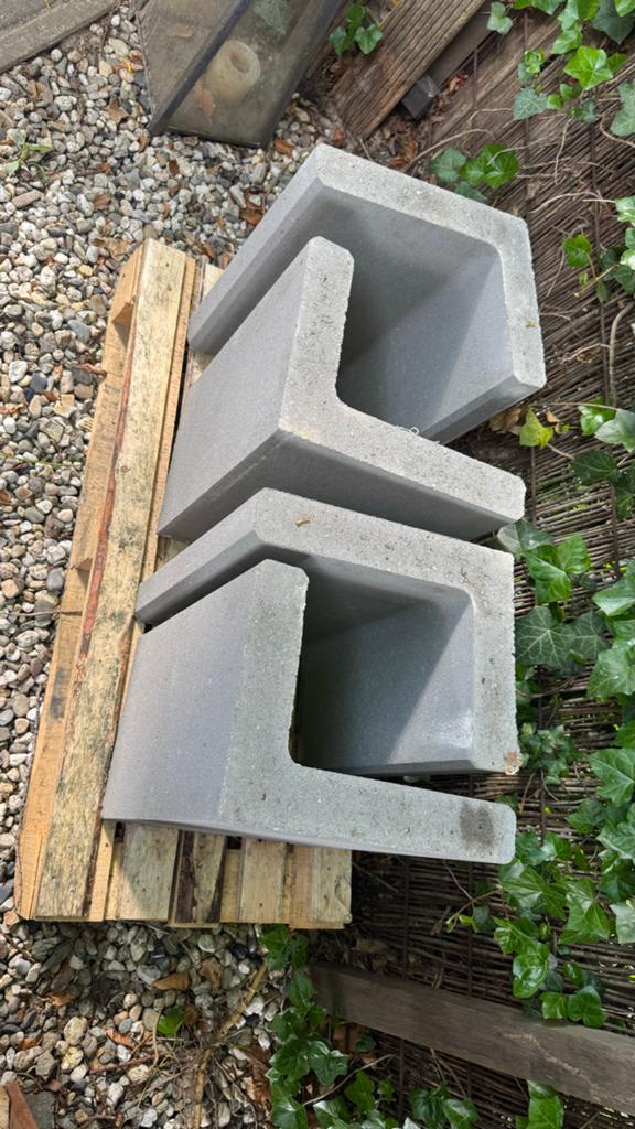 4 betonnen keerwanden 30x40x50 cm, Ophalen, Overige materialen, Gebruikt, Overige typen