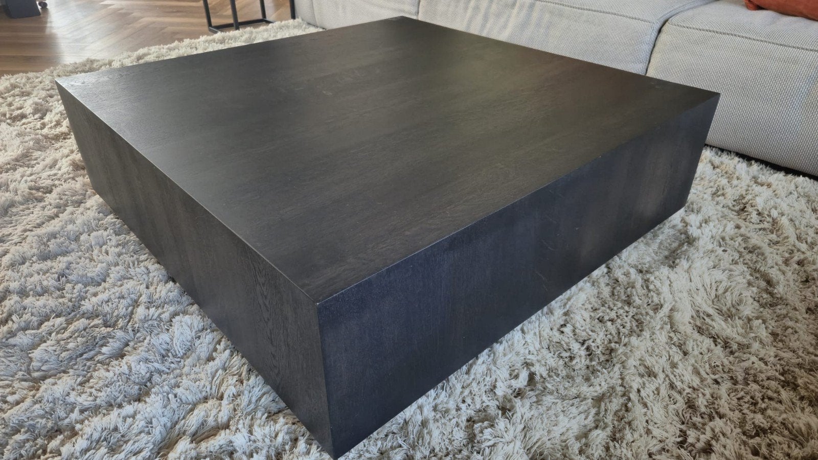 Salontafel blok donkerbruin/zwart., Huis en Inrichting, Ophalen, 100 tot 150 cm, 50 tot 100 cm, Zo goed als nieuw