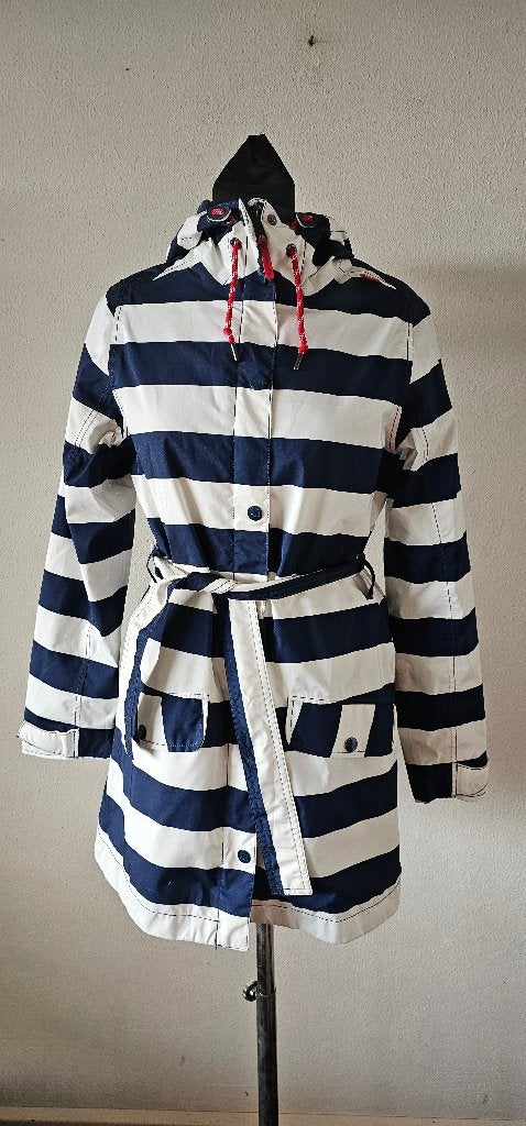 Helly Hansen gestreepte regenjas maat 36, Ophalen of Verzenden, Maat 36 (S), Gedragen, Helly Hansen