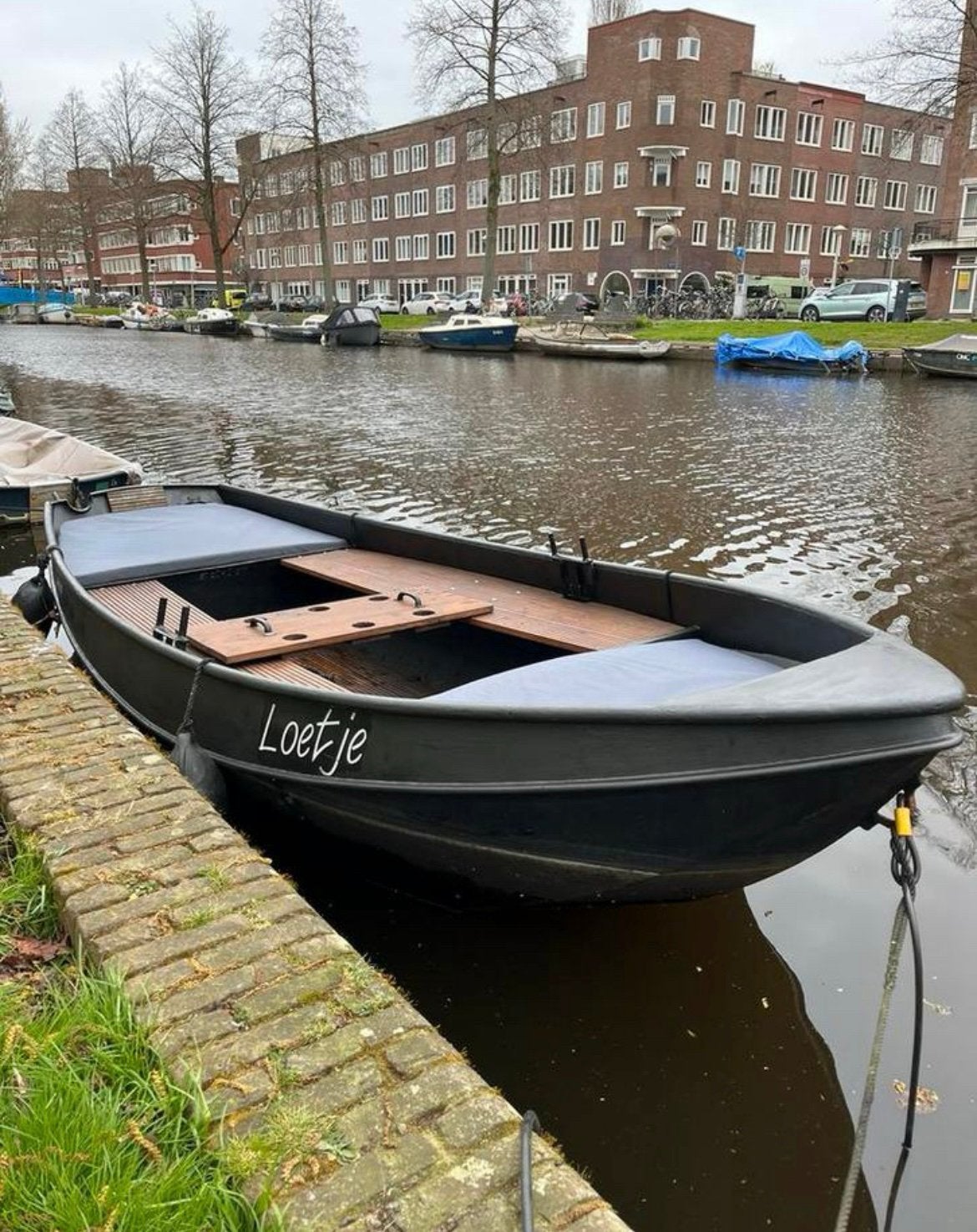 Stalen Sloep 5m met Elektrische Motor & Kussens, Ophalen, Gebruikt