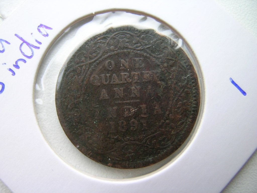 1/4 Anna 1891 Brits Indie, Postzegels en Munten, Munten | Azië, Ophalen of Verzenden, Zuid-Azië, Losse munt