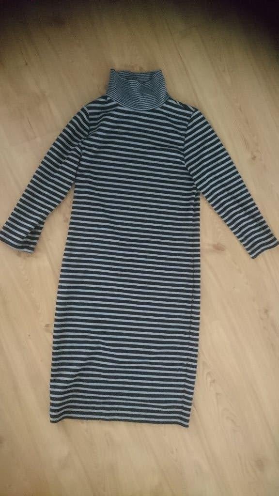 Jurk jurkje Elvira Casual Maat S zwart wit gestreept met col, Kleding | Dames, Zwart, Ophalen of Verzenden, Knielengte, Maat 36 (S)