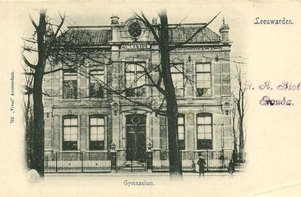 Leeuwarden. - Gymnasium. - B-keus - beschreven, Ophalen of Verzenden, Voor 1920, Ongelopen, Friesland